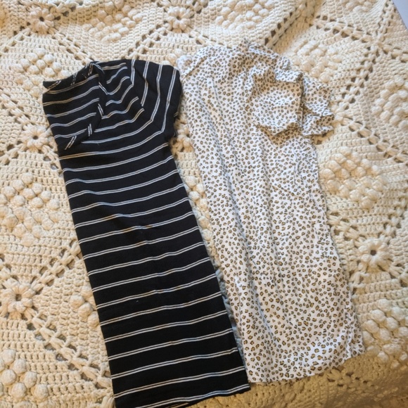 TWO lucky brand tshirt black stripe cheetah cotton - Picture 5 of 8